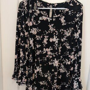 Karl Lagerfeld Paris Blouse 1X Floral Bell Sleeves Boho Y2K